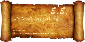 Sárváry Sára névjegykártya